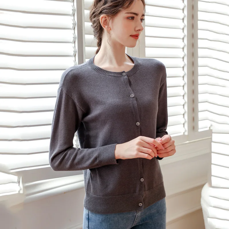 

Y2K 2022 New Autumn Cardigan Sweater Slim Fitting Knitted Women Short Bottomed Long Sleeve Small Coat