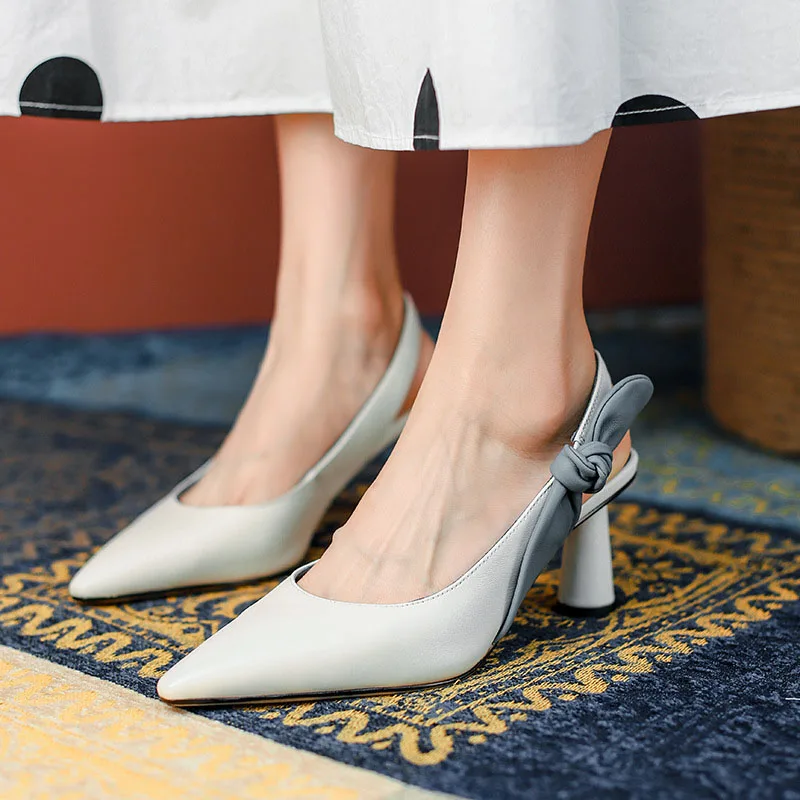 

Womens Luxury Butterfly Knot Sandals 2022 Spring Summer Ladies Sexy Pointed Toe High Heel Mules Shoes Size 42 sandalias de mujer