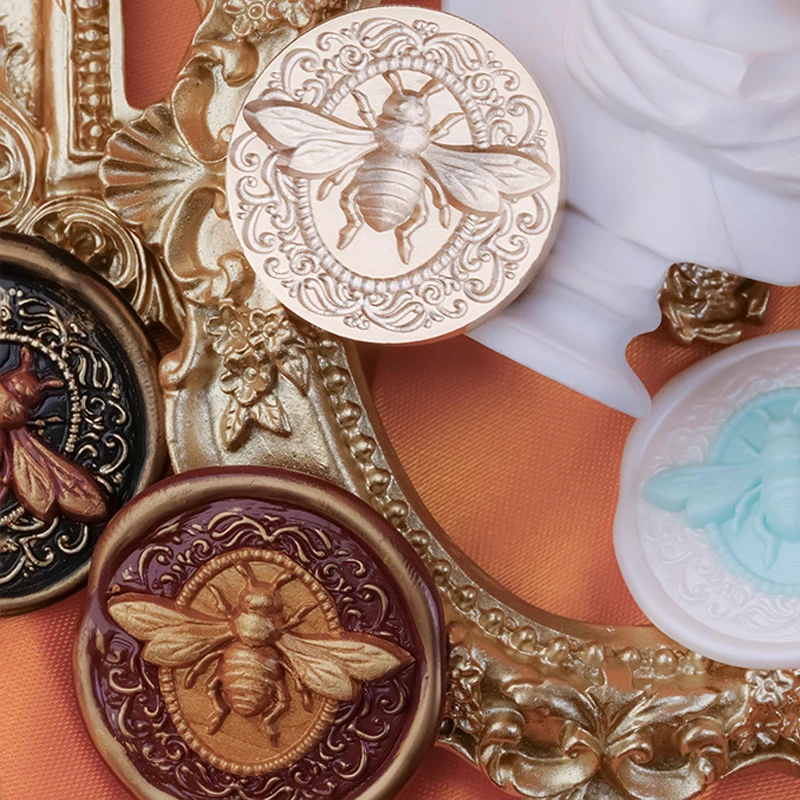 3D тисненая восковая печать роза пчела искусственный воск для скрапбукинга