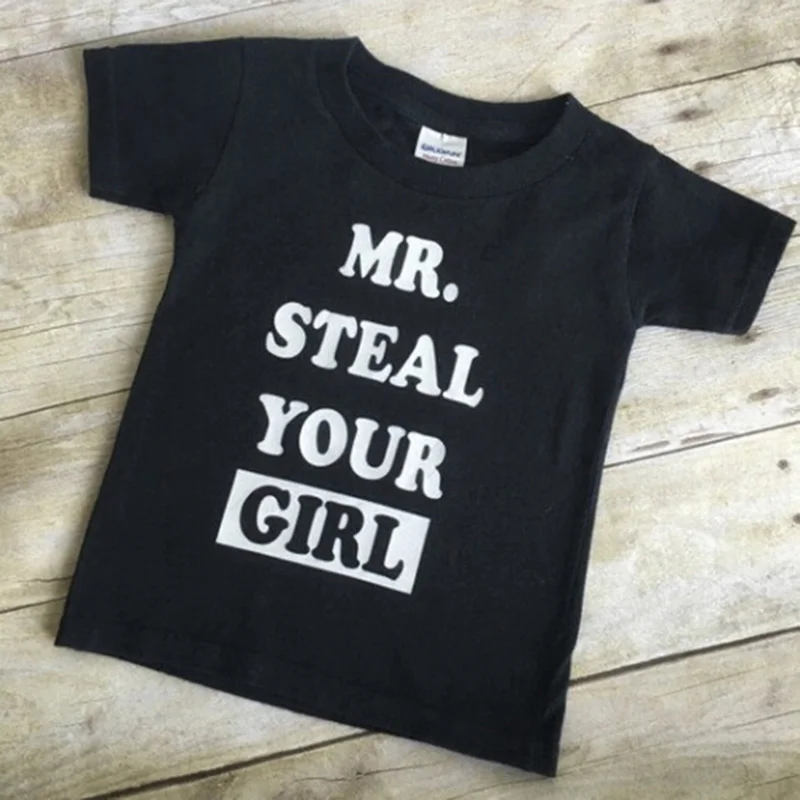 

2022 Fashion Summer Letter Print Baby Boys T Shirt Funny Casual Loose Kids Clothes Infant Black Grey Short Sleeve T-Shirt Tee