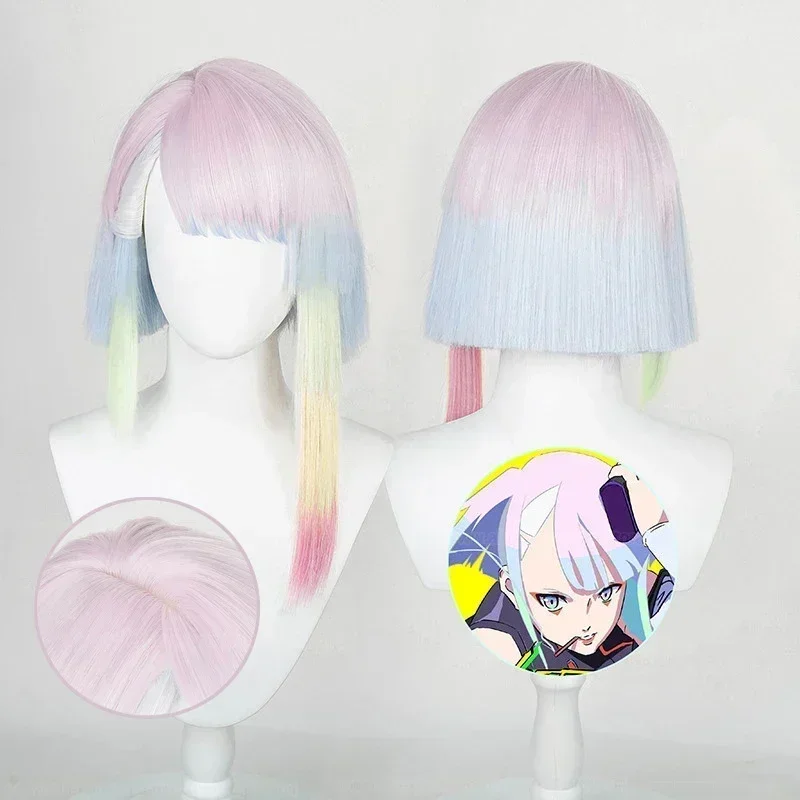 Аниме Киберпанк Edgerunners Люси Косплей Парик Cos Lucyna Kushinada Многоцветные волосы