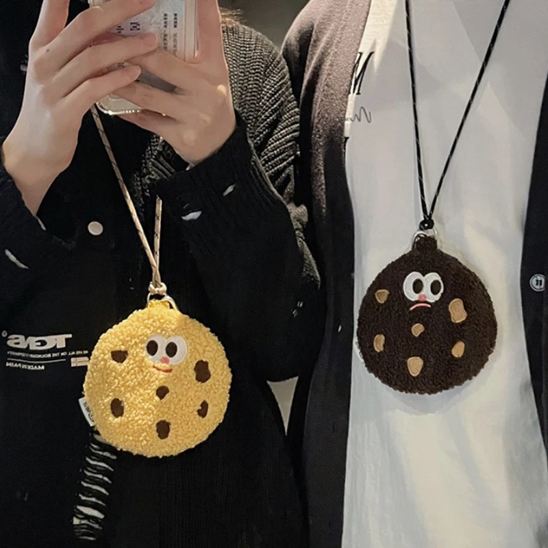 

Cookies Creative Modeling Plush Stuffed Toys Coin Purse Headset Bag Storage Bag Funny Expression Messenger Bag Kid Birthday Gift