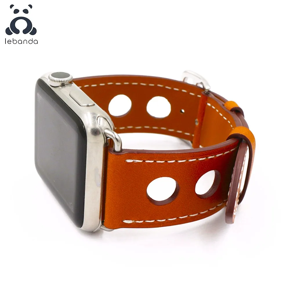 Фото Ливанда Распродажа цена! Ремешок Single Tour Rallye для Apple Watch Series 10, 9, 8776 SE, кожаный ремешок для модного браслета iWatch №1