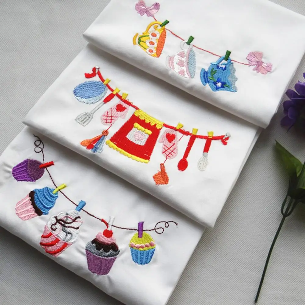 

1Pcs Dining Table Mat Embroidered for Wedding Cotton Tea Towel Kitchen Towels Cloth Napkins Party Decorate Wholesale