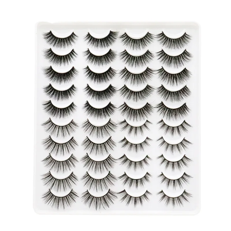 

A variety of 20 pairs of chemical fiber 3D multi-layer solid natural thick hard stem false eyelashes