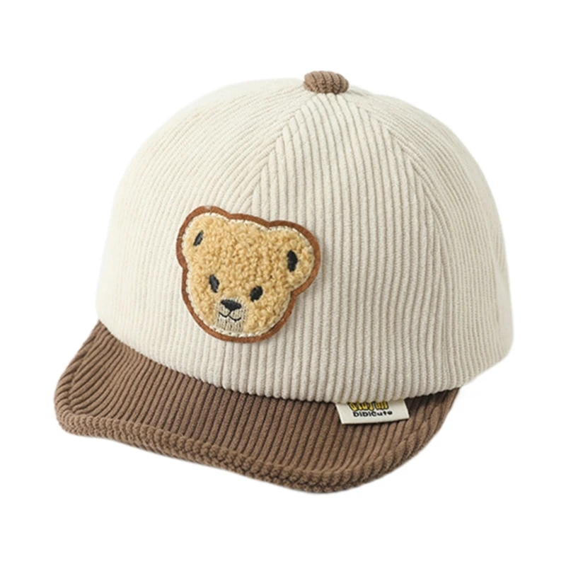 

Baby Peaked Cap Embroidered Bear Hat Cartoon Curved Brim Hat Baseball Hat Infant Duck Tongue Cap for Boy Girl 6-24Months