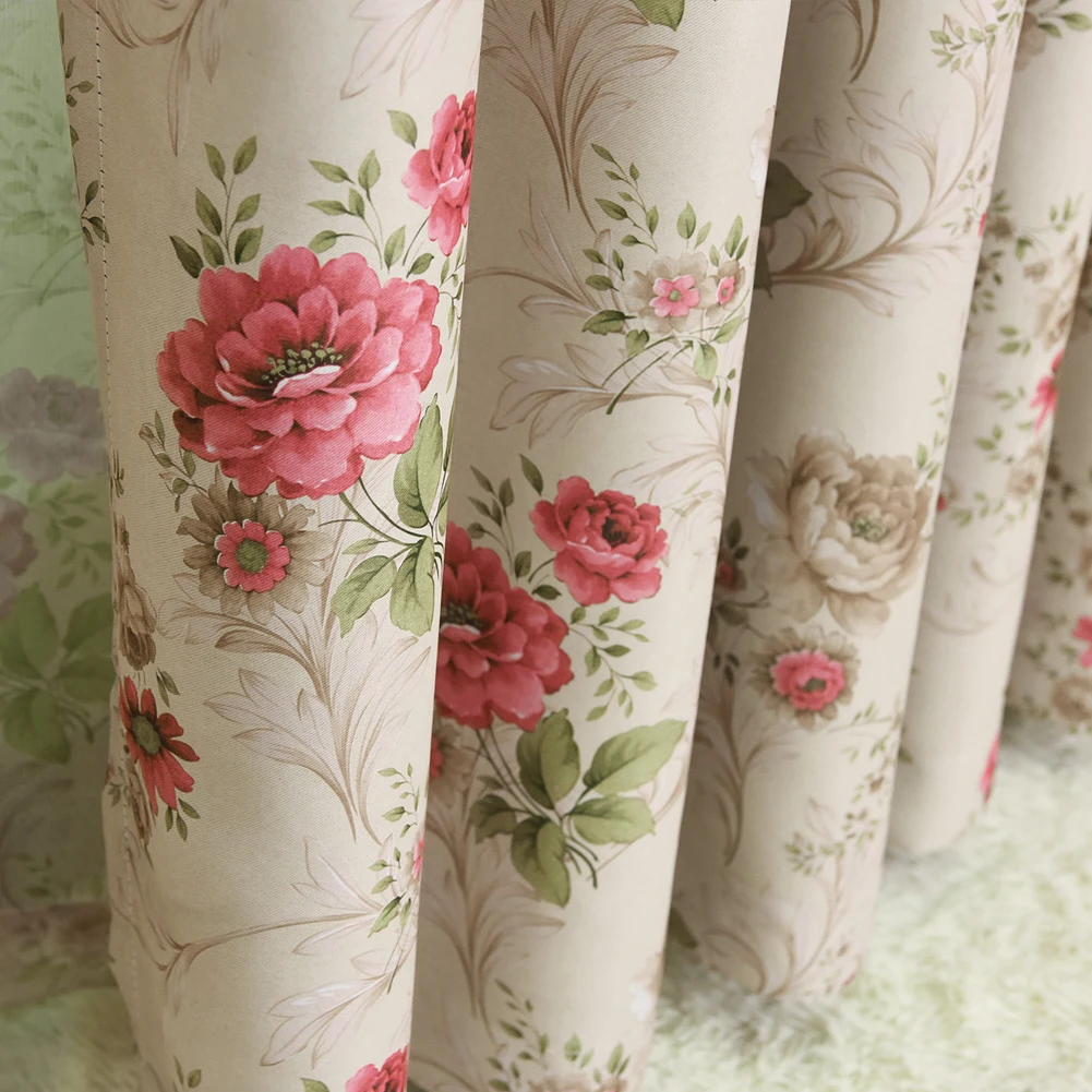 

NAPEARL Розовая цветочная штора из полиэстера