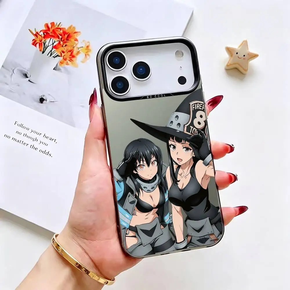 Фото Чехол для телефона F-Fire Force Maki Oze для iPhone 17, 16, 15, 14, 13, 12, 11 Plus, Pro Max, XS, цветной серебристый чехол-накладка №3
