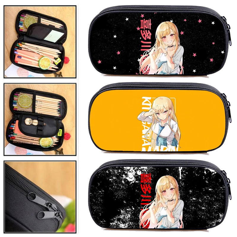 

New 3D Anime Japan My Dress Up Darling Cosmetic Cases Pencil Case Box Stationery Storage Cute Marin Kitagawa Makeup Bag 2022