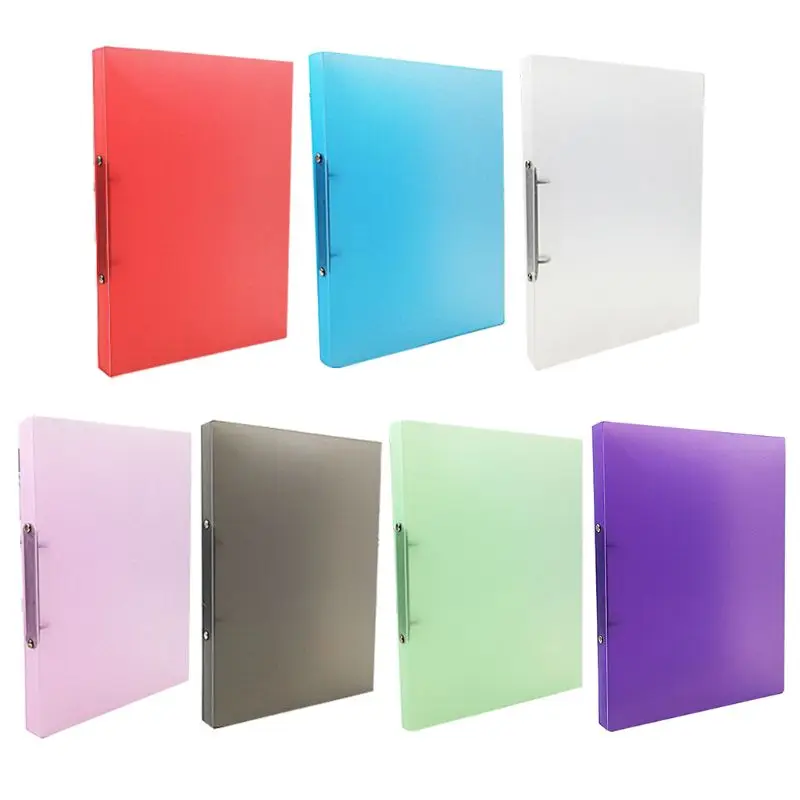 

A4 Ring Binder Colorured Transparent Loose-leaf Paper File Folder School Office Document Storage Y98A