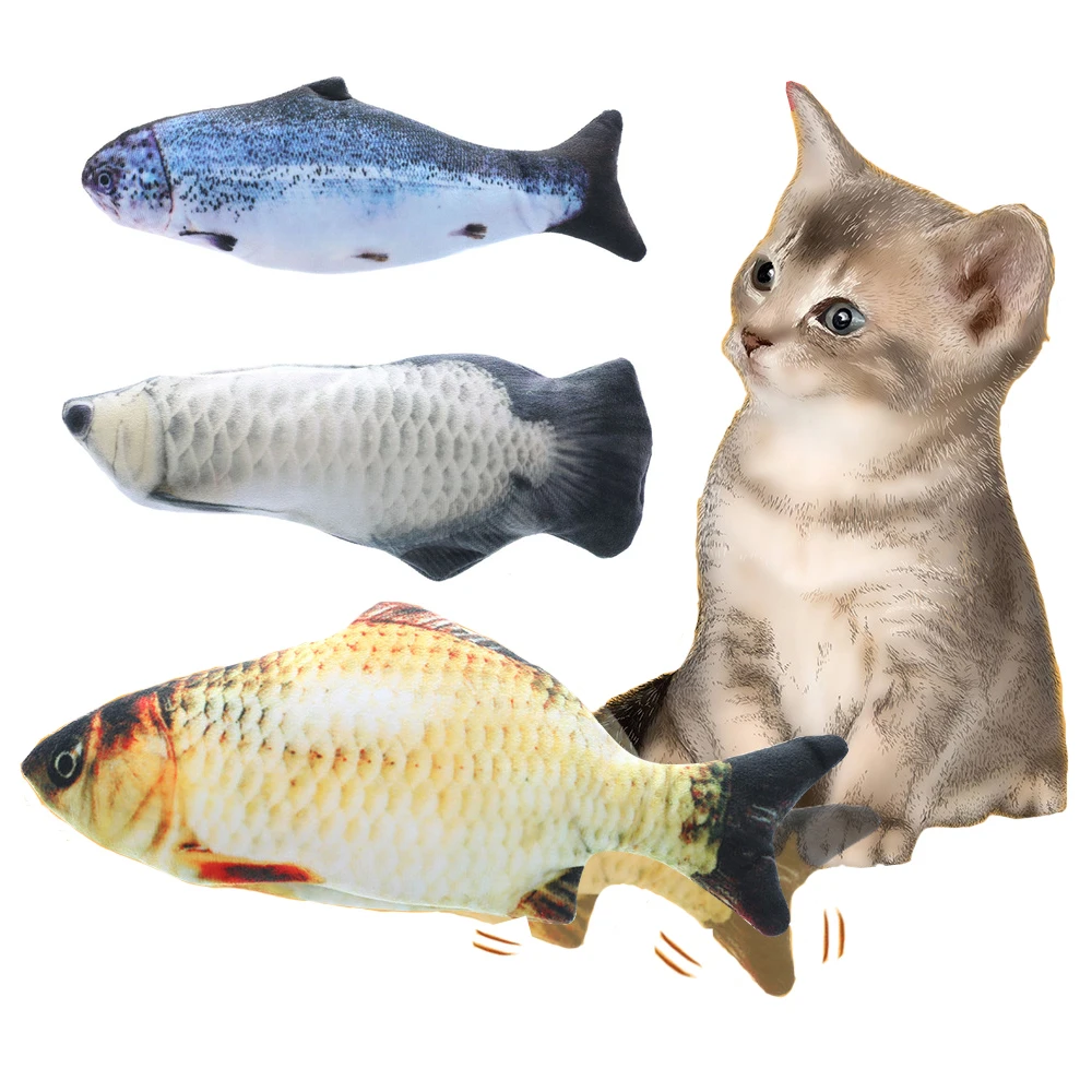 Cat Toys Interactive Electric Floppy Fish USB Charger Realistic Fish Cat Toy Pet Cats Chew Bite Toys Pet Supplies Accessories