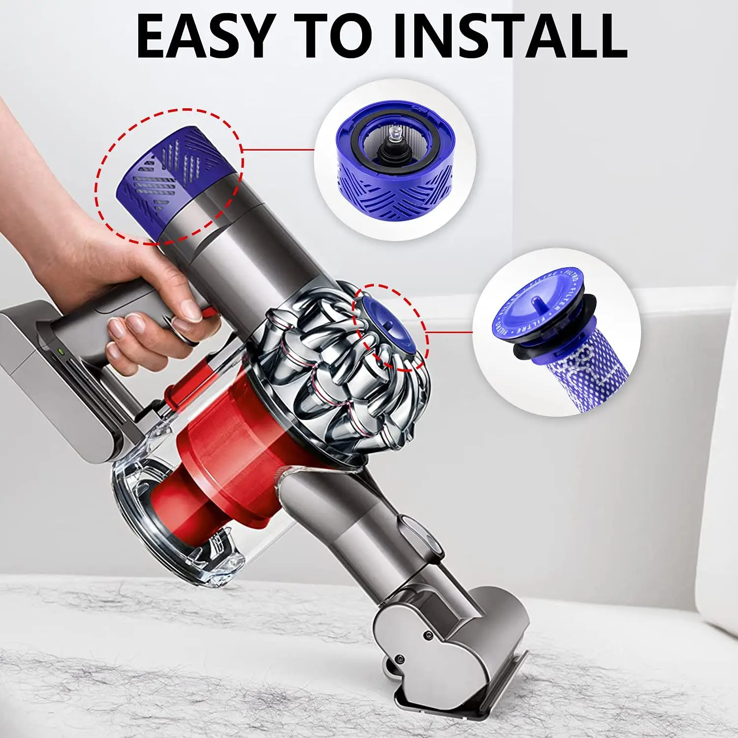 Предварительные фильтры HEPA Post-замена фильтров для Dyson V8 и V7 абсолютно
