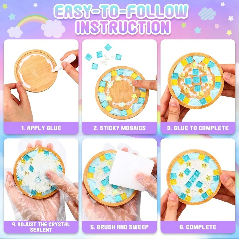 НОВЫЕ-8 комплектов поделки из стеклянной мозаики своими руками наборы разных