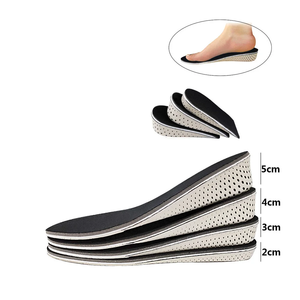 1 Pair Unisex Height Increase Insoles Breathable Half Full Invisible Taller Insert Memory Foam Pad Cushion Insoles For Shoes