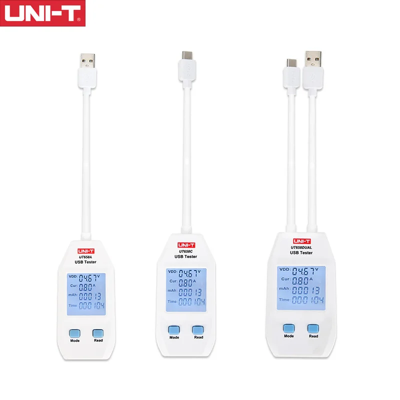 

UNI-T USB Tester Voltage And Current Monitors Volt Ampere Digital Product Charger Capacity Meter With Data Storage UT658A/C/DUAL