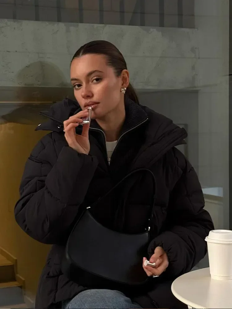 Новые модные толстые теплые хлопковые пальто с капюшоном для женщин