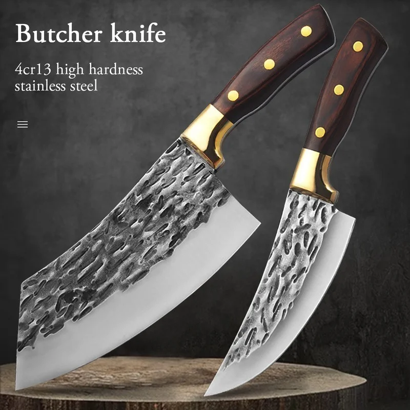 

Kitchen Knives Set Forged Stainless Steel Serbian Boning Knife Meat Bone Chopping Butcher Knife Fish Cleaver Slicer Chef Knife