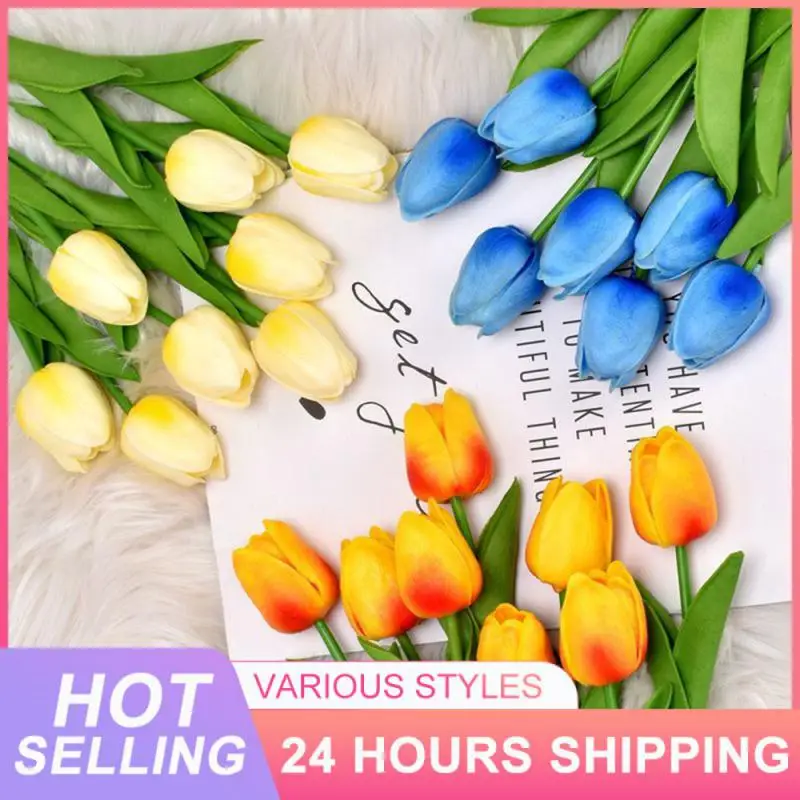 

Photography Props Artificial Flower Tulips Spring Artificial Bouquet Wedding Decoration Fake Flower Plant Lifelike Easter Spring