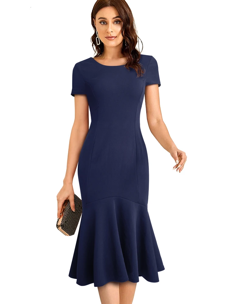 Женское винтажное платье-Русалка Nice-Forever летнее и элегантное платье с глубоким