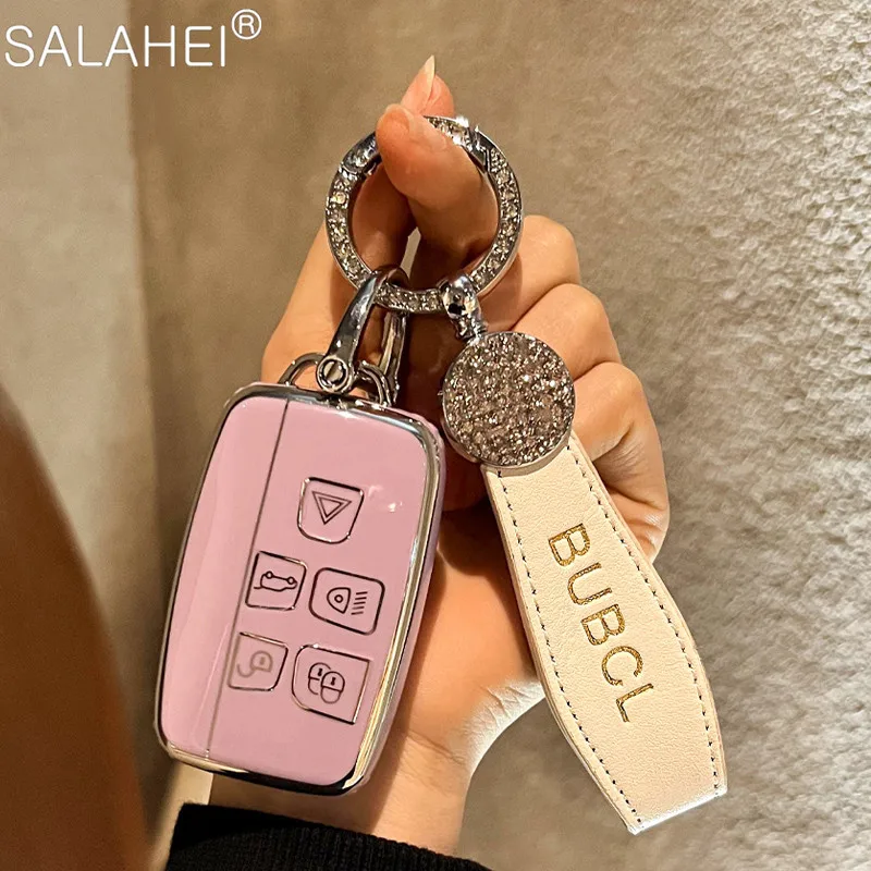 

TPU Car Key Case Cover Full Protection Shell Keychain For Land Rover Discovery 3 4 Evoque Sport Freelander For Jaguar XF XJ XJL