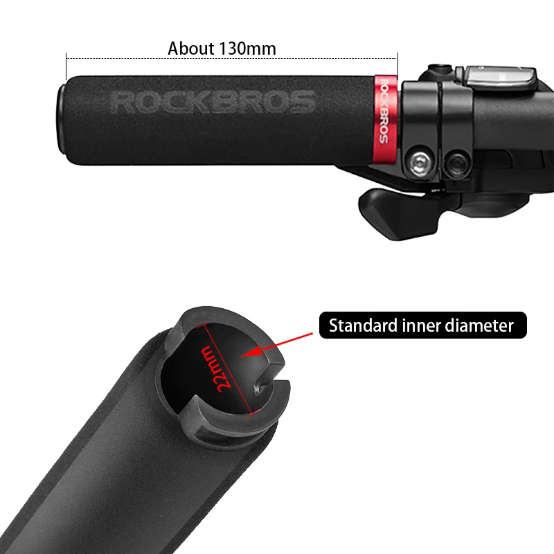 ROCKBROS Bicycle Grips Sponge MTB Handle Anti-skid 3D Silicone Grip Alloy Bilateral Cycling Handlebar Ultraight Bike Accessories