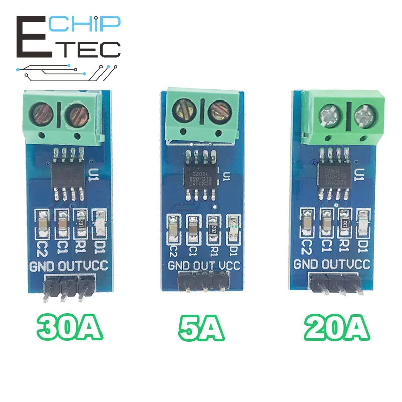 

1PCS/2PCS 5A 20A 30A Hall Current Sensor Module ACS712 Model For Arduino AC DC Current Detection Board