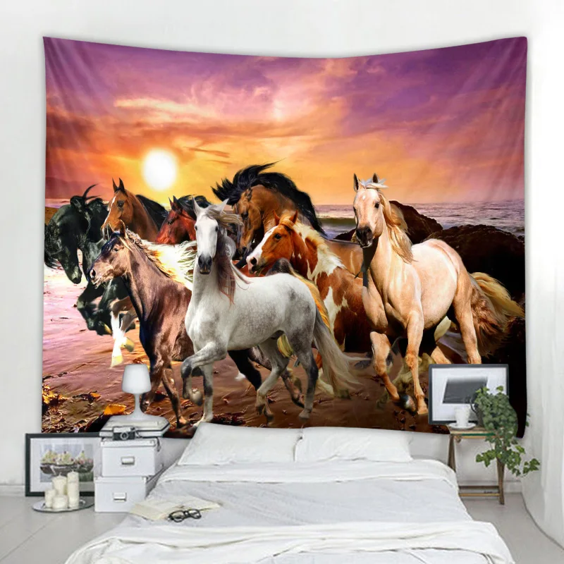 

Pentium Horse Print Poster Banners Flag Wall Hippie Tapestry Polyester Fabric Home Decor Wall Rug Carpets Hanging Couch Blanket