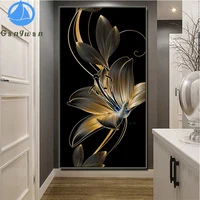 5D full drill DIY Diamond Embroidery Mosaic Kit Large Gold and Black Lily Picture Crystal Diamond Painting sale new Home Decor
