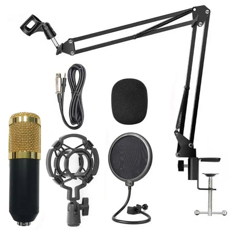 Condenser Microphone Bundle Professional Cardioid Condenser Vocal Microphone With Arm Mic Set For Studio Recording &