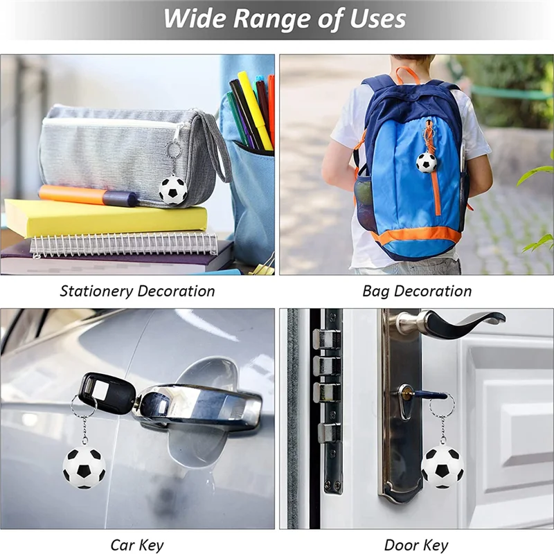 24 упаковки белых футбольных брелока брелки с мини-футбольным мячом для снятия