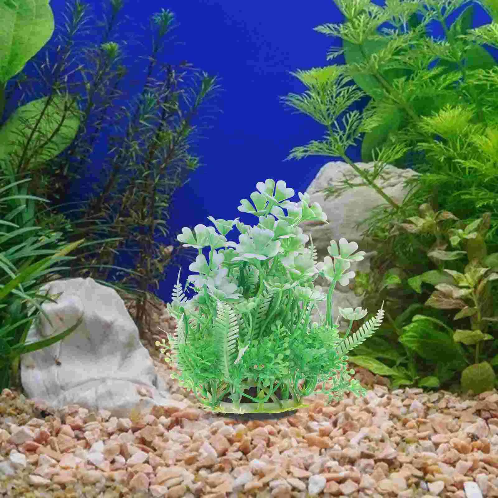 

Aquariumplanttankunderwater Fake Realistic Freshwater Fauxgreen Artificial Aquatic Flower Ornament Silicone Water Decorations