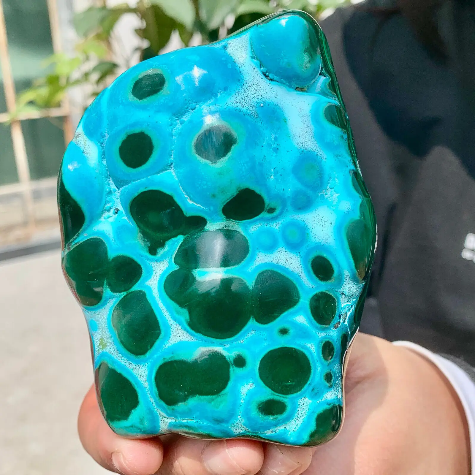 1 шт. натуральный малахит полированный сопутствующий кварцевый кристалл минерал