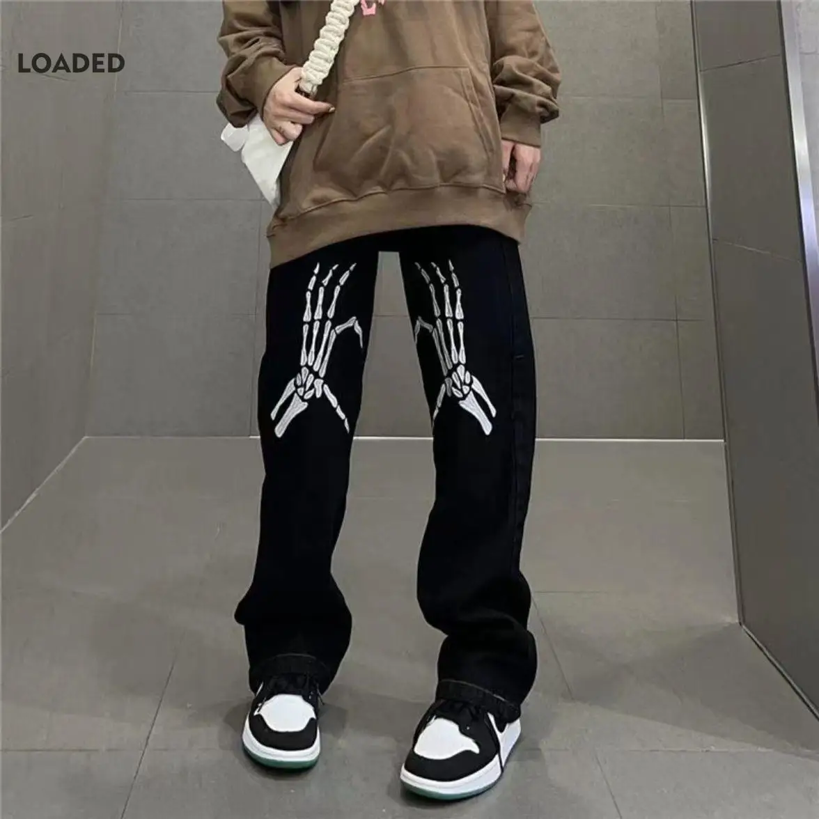 

Printed Loose Fit Jeans 2022 Autumn Unisex Causal Streetwear Y2k Harajuku Homme Lady Pants Staight Denim Low Rise Fashion