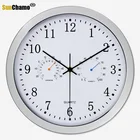 2021 лет Тихий Кварцевый Металл настенные часы с термометром гигрометр бесшумный механизм без тикания домашний декор новый дизайн