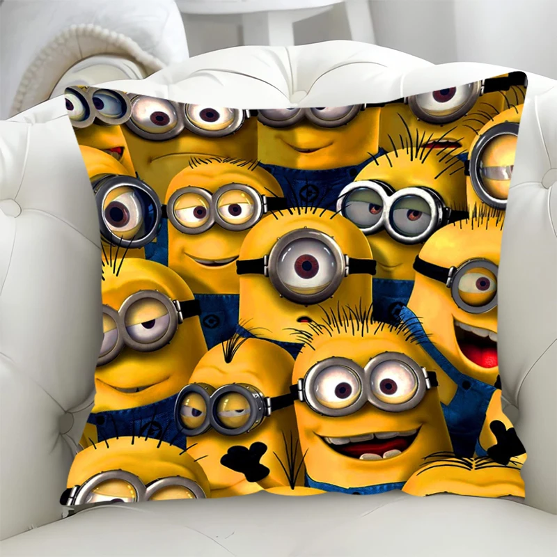 

Наволочка M-minions 45x45, декоративные наволочки для подушек, дуплексный принт, Короткие Плюшевые обнимашки для подушек, осенний декор, наволочка