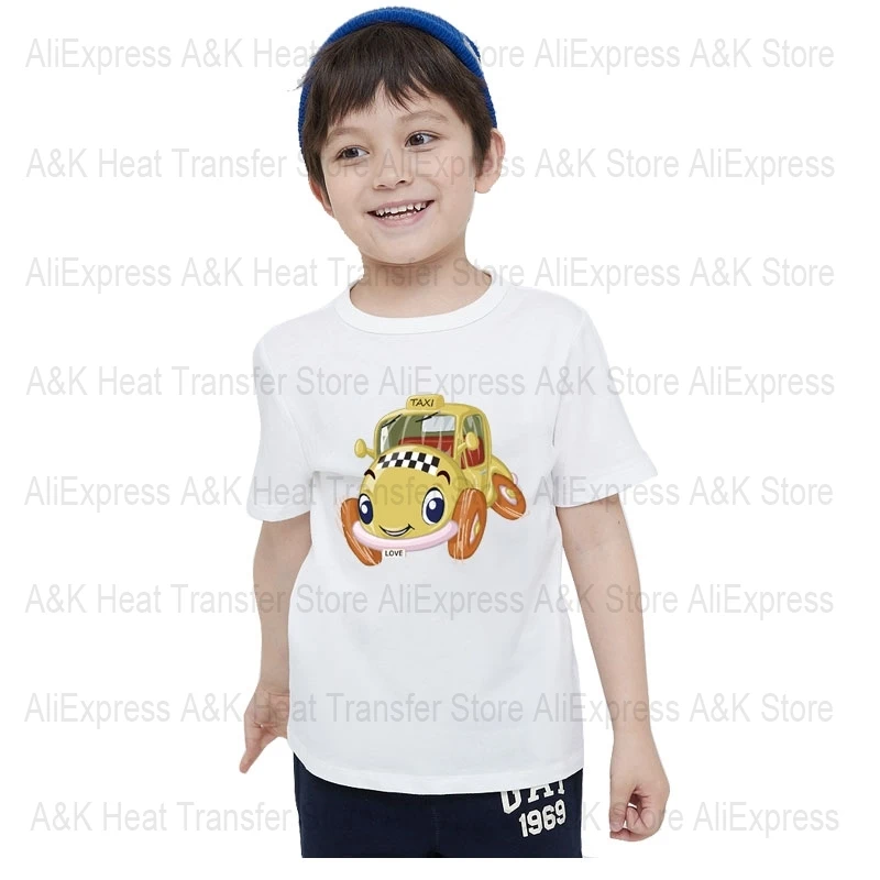 Термонаклейки с рисунком такси на детской одежде автомобильные теплопередачи