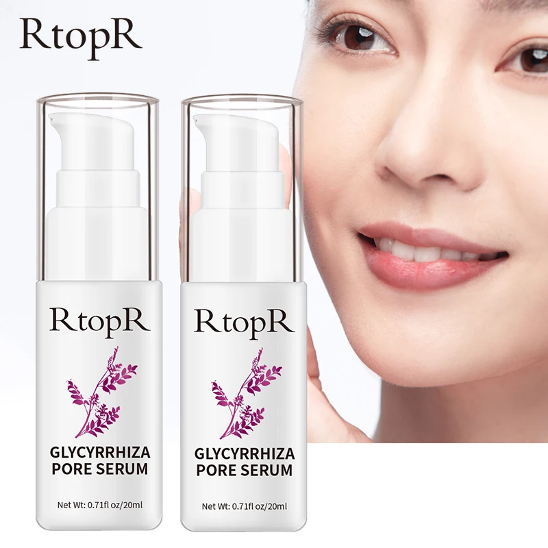 

RtopR 2PCS Glycyrrhiza Repair Serum Shrink Face Pore Oil Control Anti Wrinkle Whitening Cream Effectively eliminate acne marks
