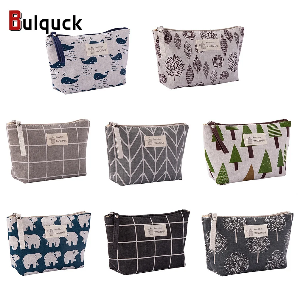 

Canvas Cosmetic Storage Bag Portable Travel Wash Bag Multi-purpose Home Toiletry Organizer Pouch Small Size Zipper Coin Purse