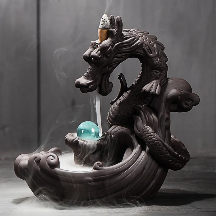 

Purple Sand Dragon Smoke Backflow Incense Burner Tea Ceremony Decoration Creative Incense Burner Dragon Home Decoration