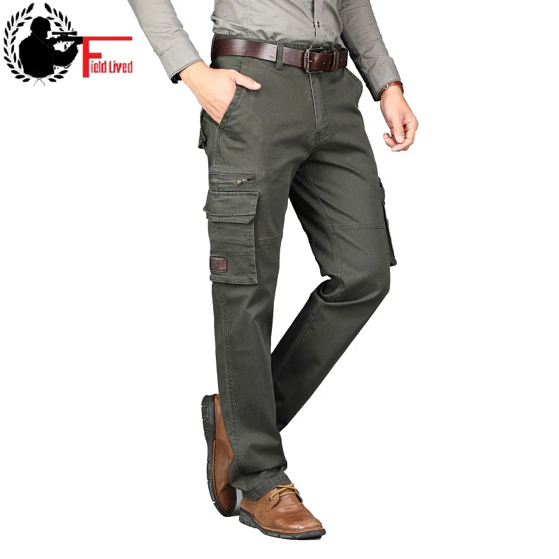 Cargo Pants Military Style Autumn Spring Army Cotton Men's Many Pockets Tactical Straight Fit Work Trousers Male Combat Joggers