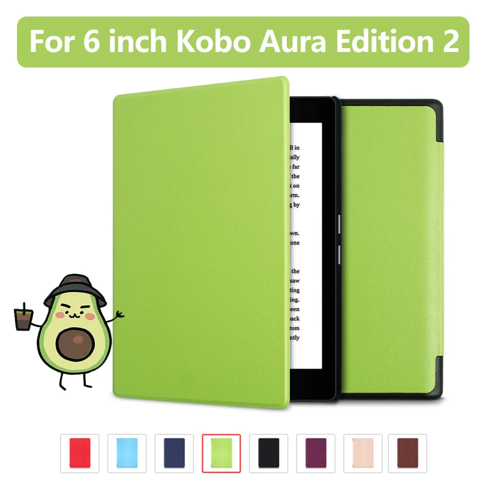

Ultra Thin PU Leather Cover for Kobo Aura Edition 2 2016 6'' Ereader Protective Case for Kobo Aura Edition 2 N236 Sleepcover