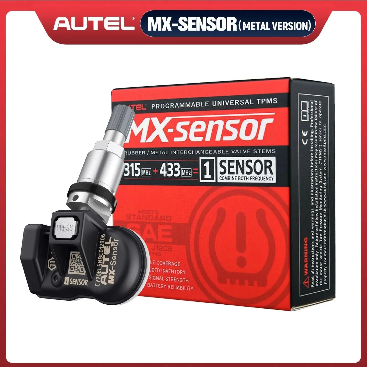 Autel TPMS MX-сенсор 315 МГц и 433 МГц 2в1 датчики давления в шинах ...