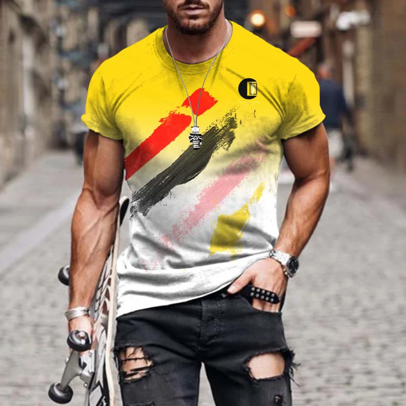 

T-shirts Men New Arrival Men's Clothes Short Sleeve Multicolor Style Fashion Casual Male Shirt Thin Loose Sweatshirt 3D Printed