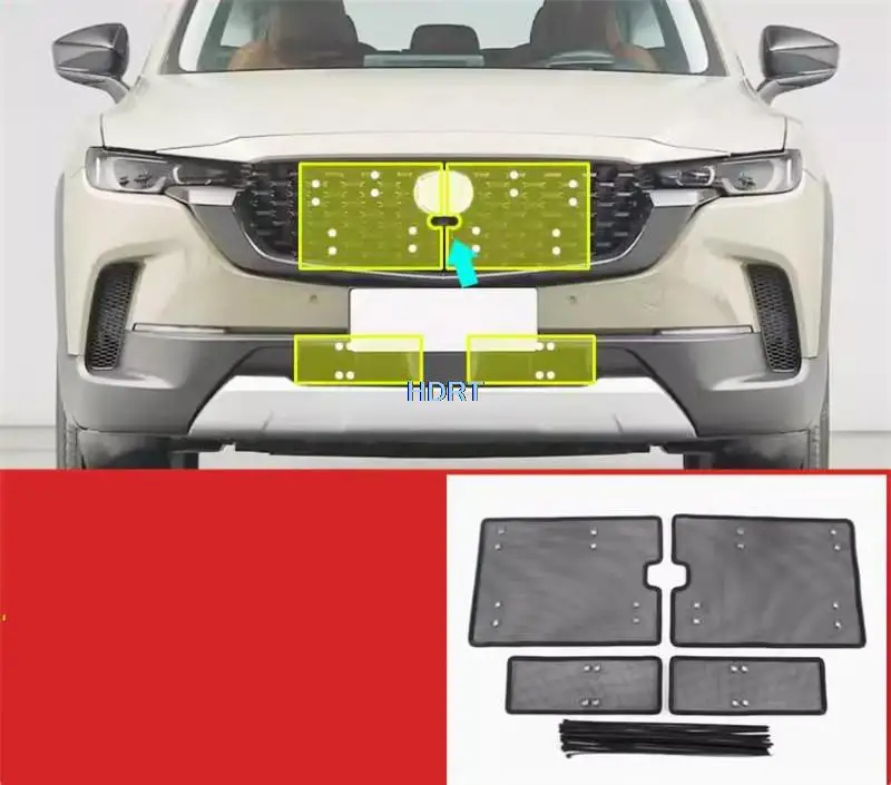 

Автомобильный Стайлинг, передняя средняя решетка радиатора, противомоскитная Алмазная сетка, чехол для Mazda CX-50 CX50 2023 +, защита, декоративные аксессуары