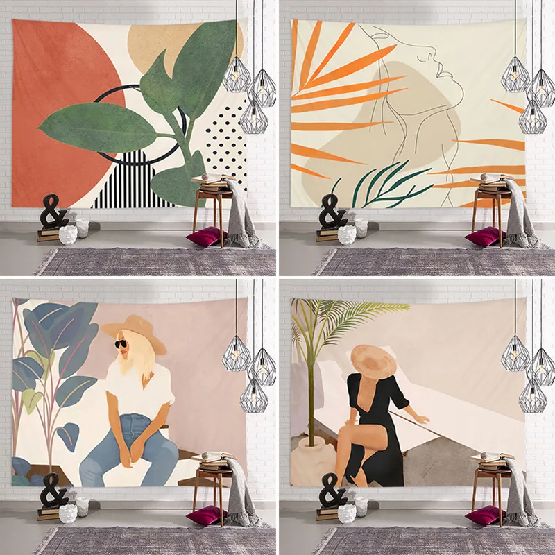 

Fashion Woman Aesthetic Tapestry with Installation Tools Background Cloth Bedroom Living Room Personalized Decoration