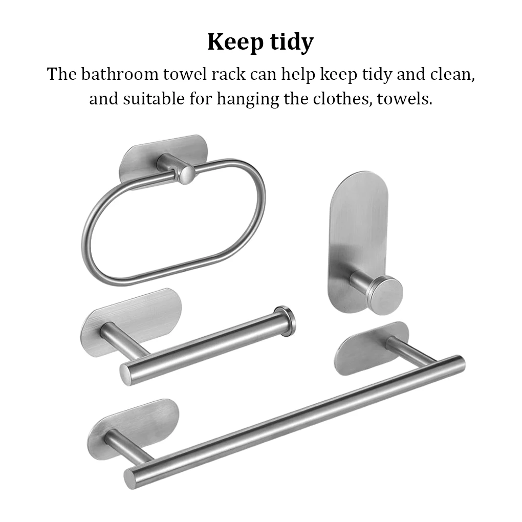

Wall Mounted Bathroom Towel Bar Toilet Paper Holder Hanging Hanger