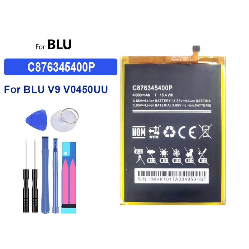 Сменный аккумулятор C 4000 мАч 876345400 P Для BLU V9 V0450UU