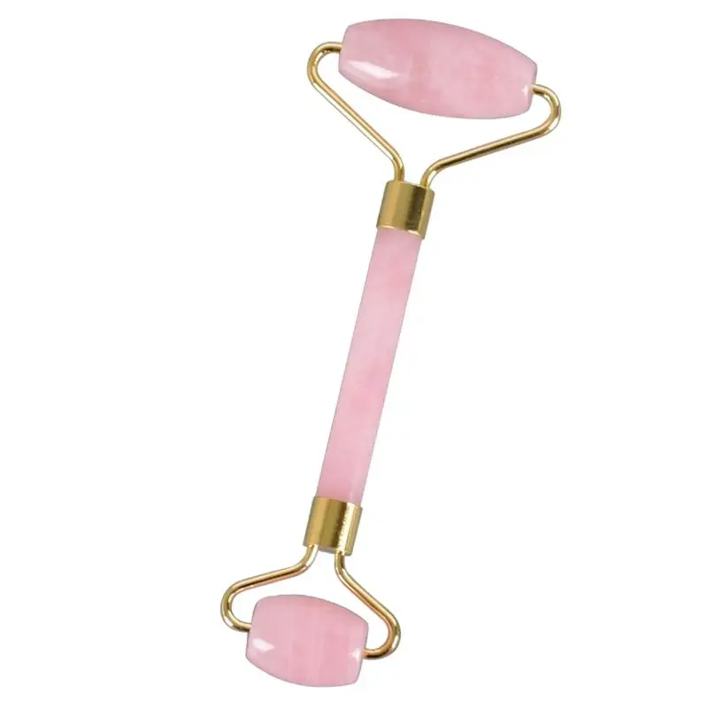 Кристаллический роликовый инструмент для лица розовый КВАРЦЕВЫЙ массаж спа