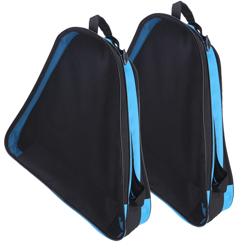 

2 Pcs Skate Bags Zipper Roller Skates Carrier Adjustable Handbag Oxford Cloth Inline Backpack
