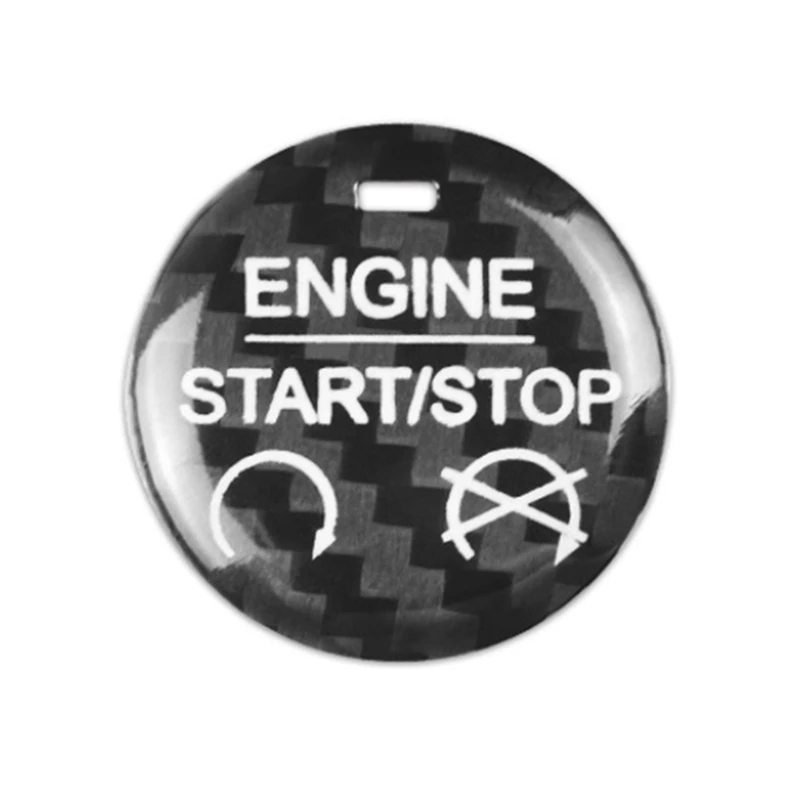 

Настоящее углеродное волокно для Ford Mustang 2015-2019 кнопка включения и остановки двигателя автомобиля наклейка крышка отделка аксессуары для ин...